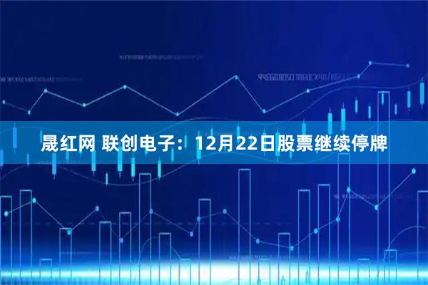 晟红网 联创电子：12月22日股票继续停牌