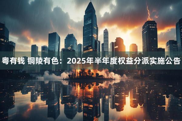 粤有钱 铜陵有色：2025年半年度权益分派实施公告